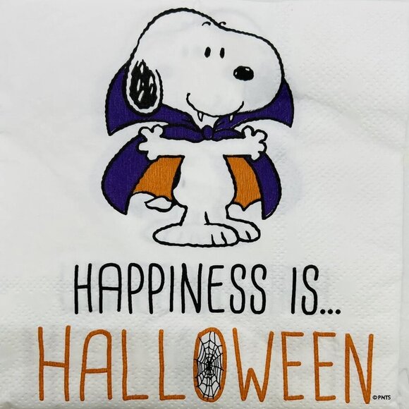 Peanuts Snoopy Halloween Spooky Vampire Party Paper Napkins 2X40count - Picture 3 of 4